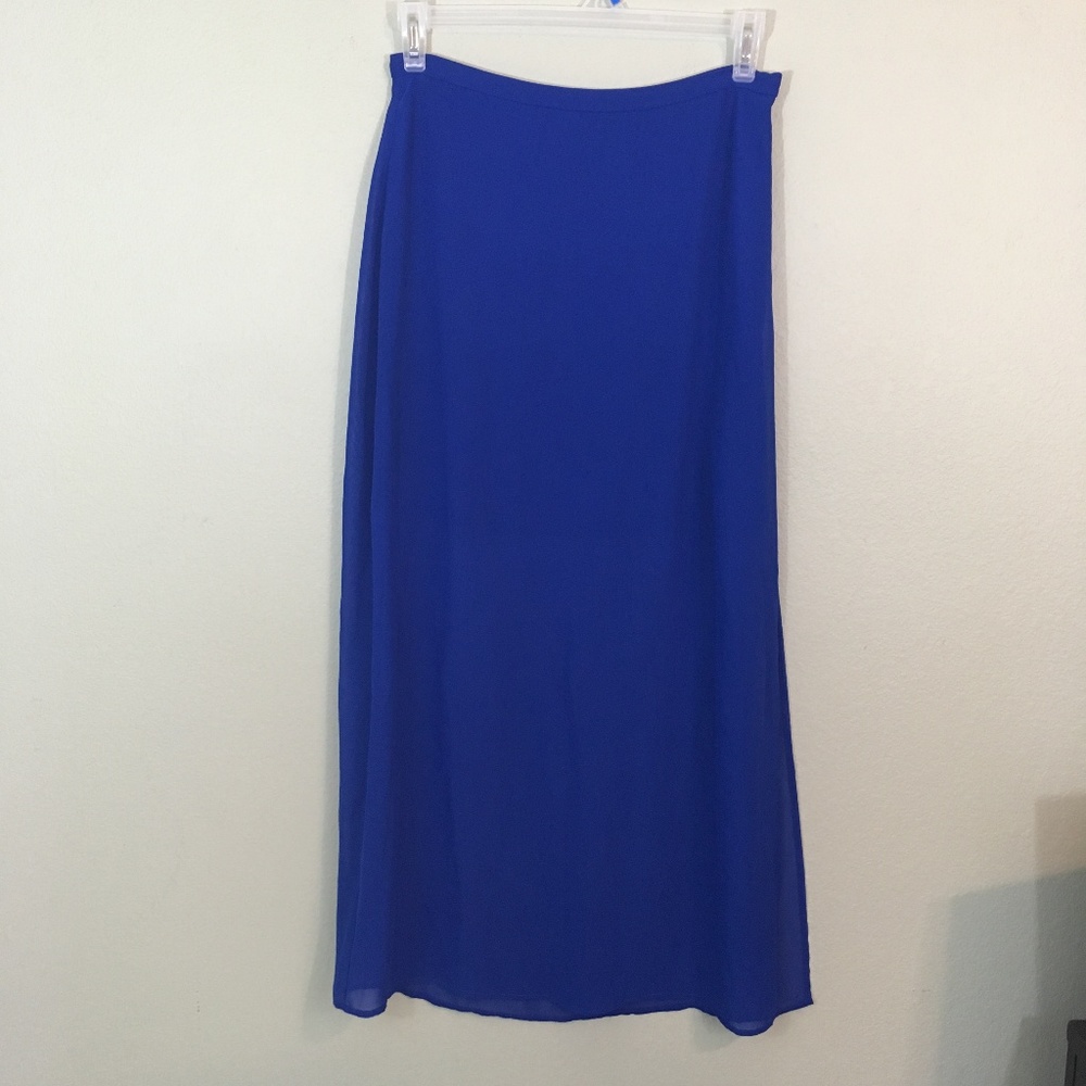 VINCE CAMUTO Blue Sheer Maxi Full Length Skirt